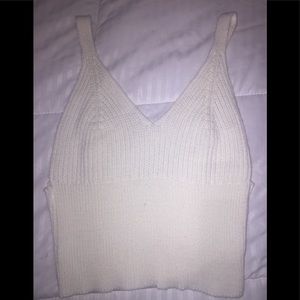 White Sleeveless Crop Top